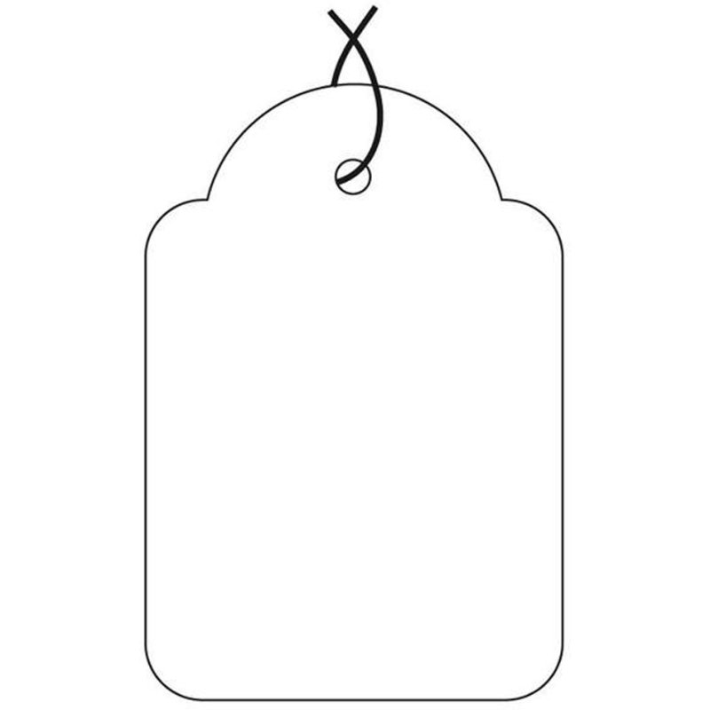 APLI prijskaartjes wit, 22×35 mm, met draad, 100 stuks